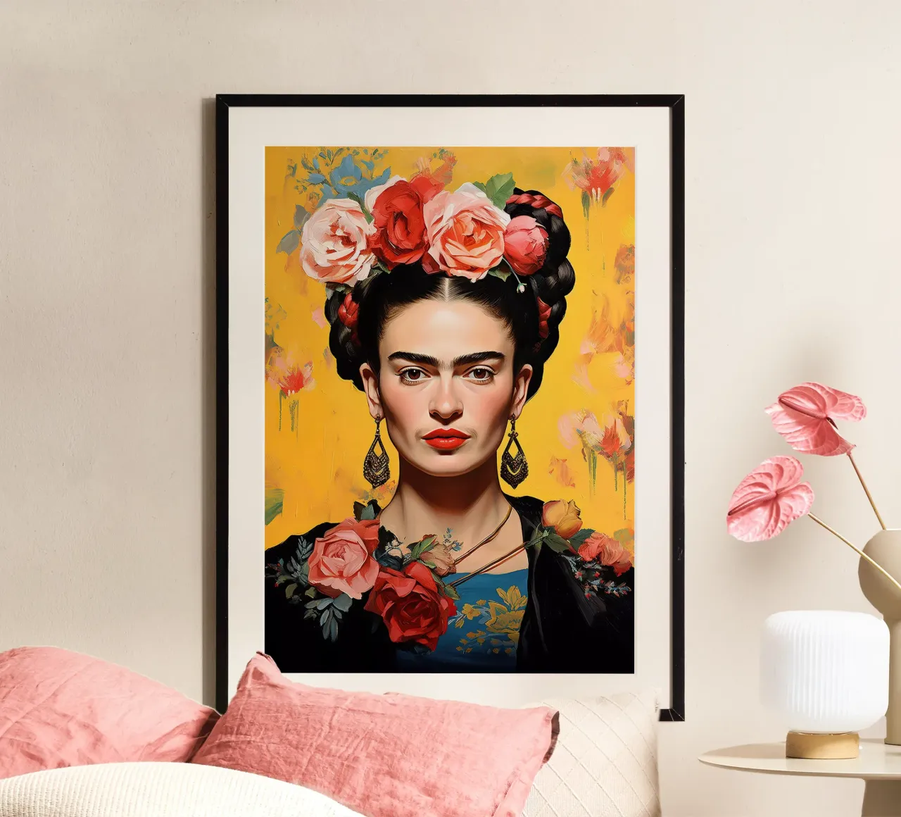 Frida Kahlo "Heartfelt Expression" carta hahnemühle da Fantasias Florales