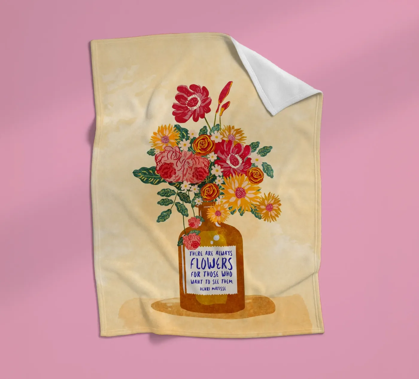 Immer Blumen Fleecedecke von Illustration Raissa Oltmanns