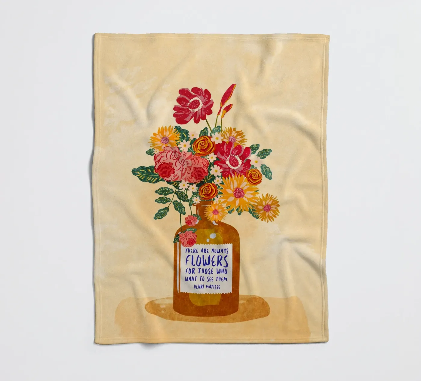 Immer Blumen Fleecedecke von Illustration Raissa Oltmanns