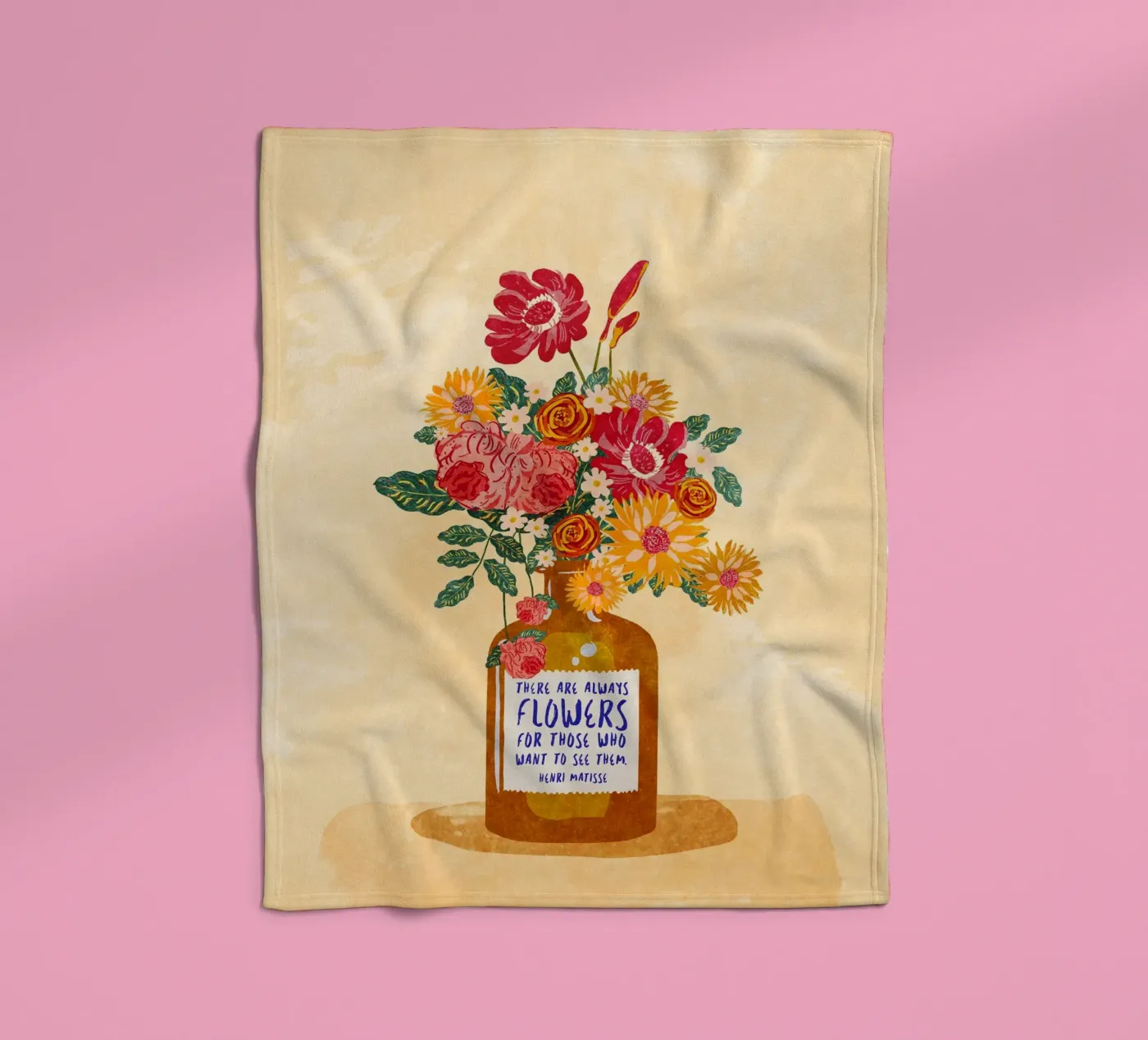 Immer Blumen Fleecedecke von Illustration Raissa Oltmanns
