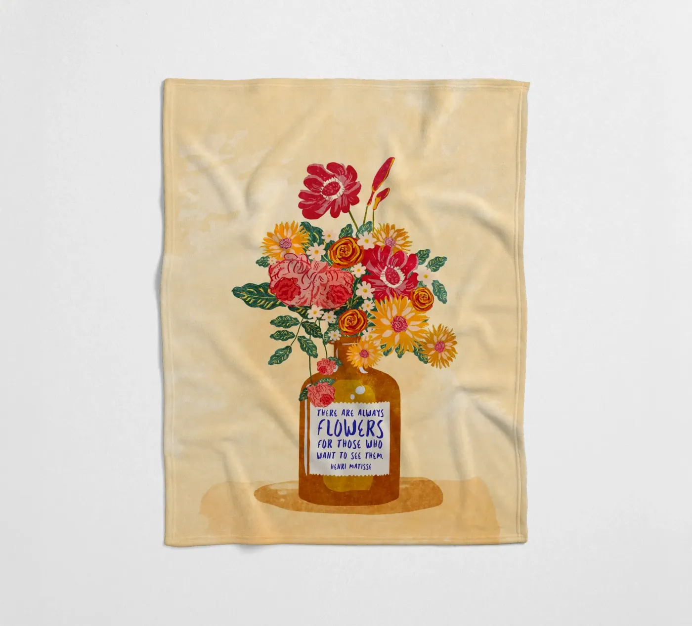 Immer Blumen Fleecedecke von Illustration Raissa Oltmanns