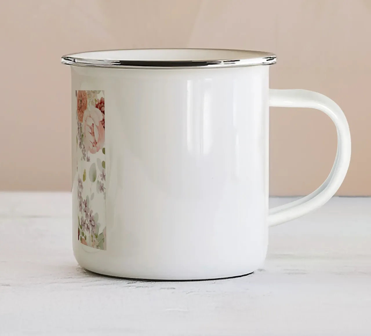 Poster botanico vintage ad acquerello tazza in smalto da Flower Paradise