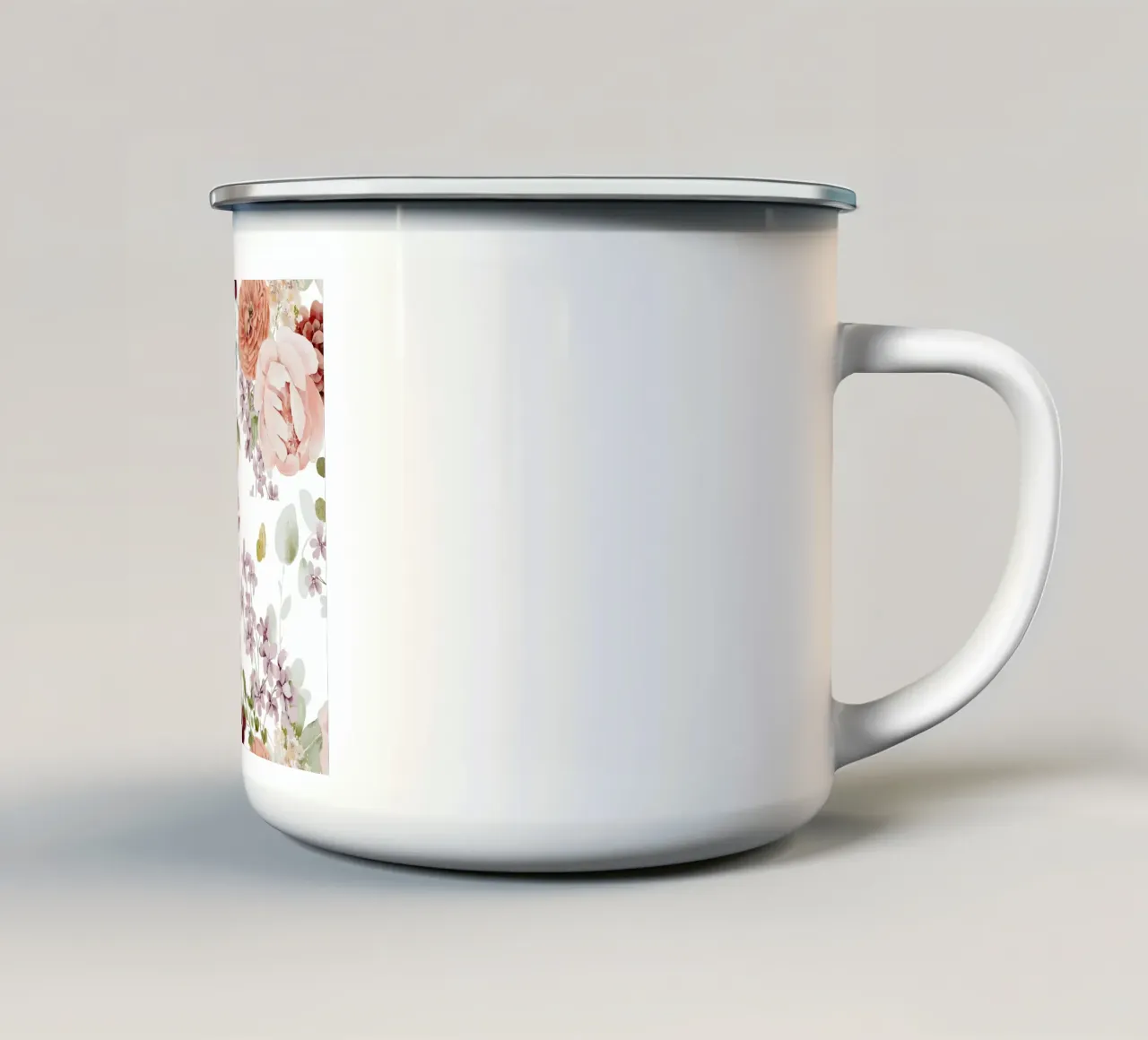 Poster botanico vintage ad acquerello tazza in smalto da Flower Paradise