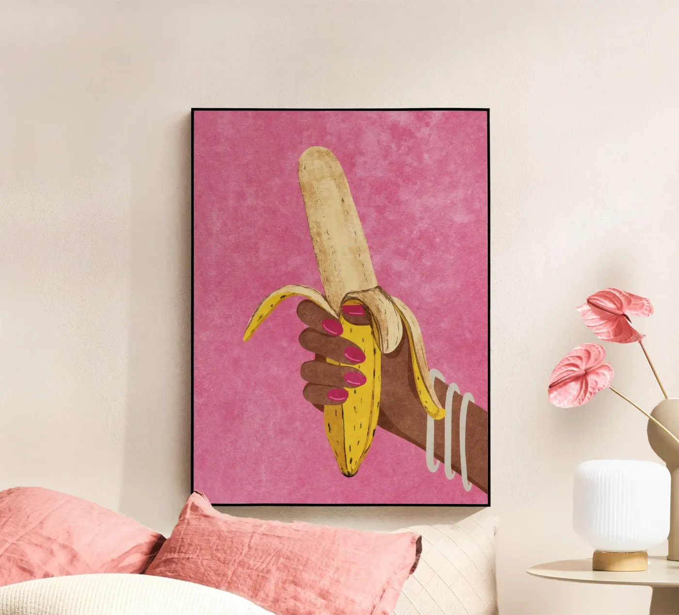 Banana acryl van Illustration Raissa Oltmanns