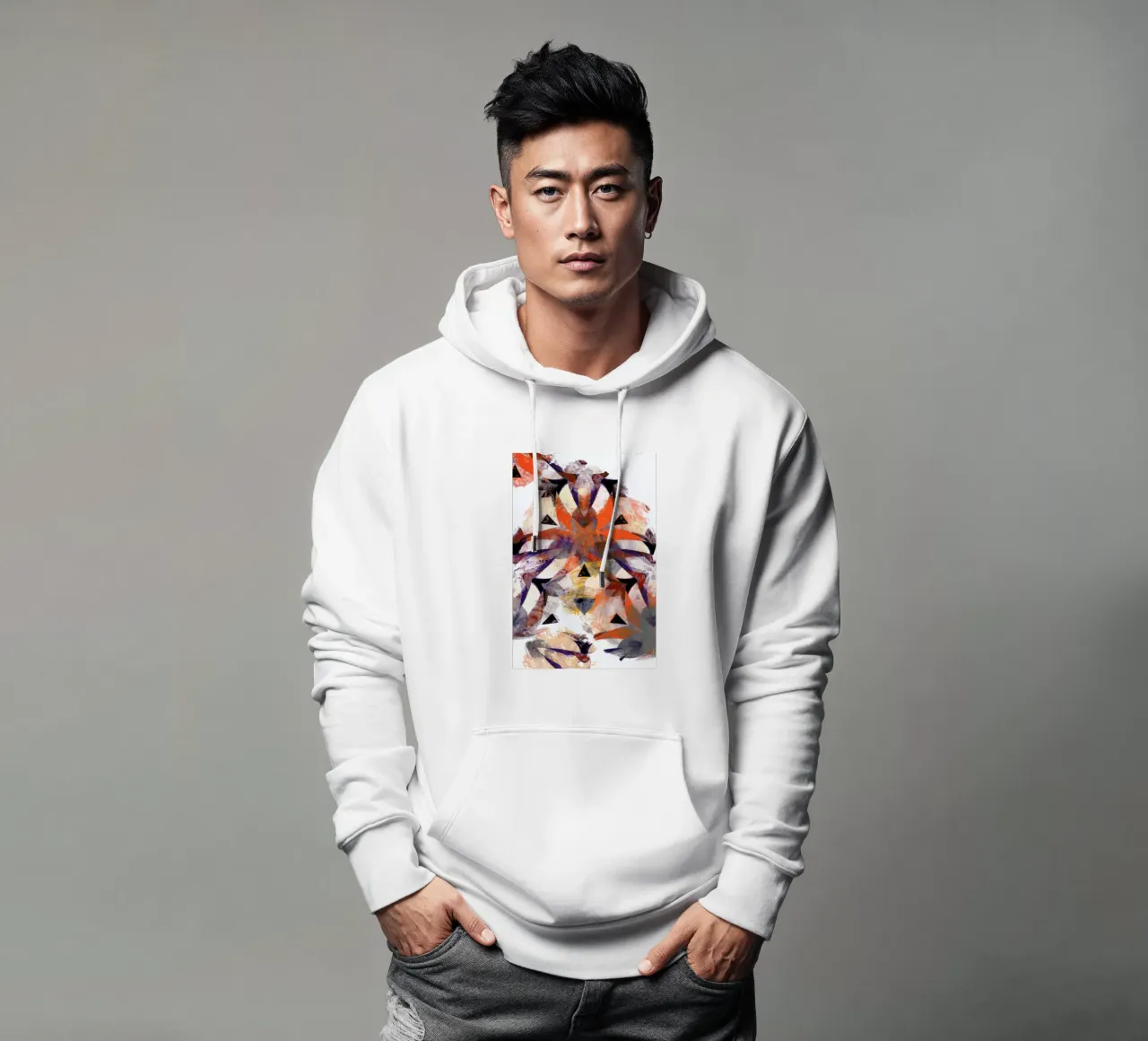 Abstract Sketch 4 felpa con cappuccio da In Full Color