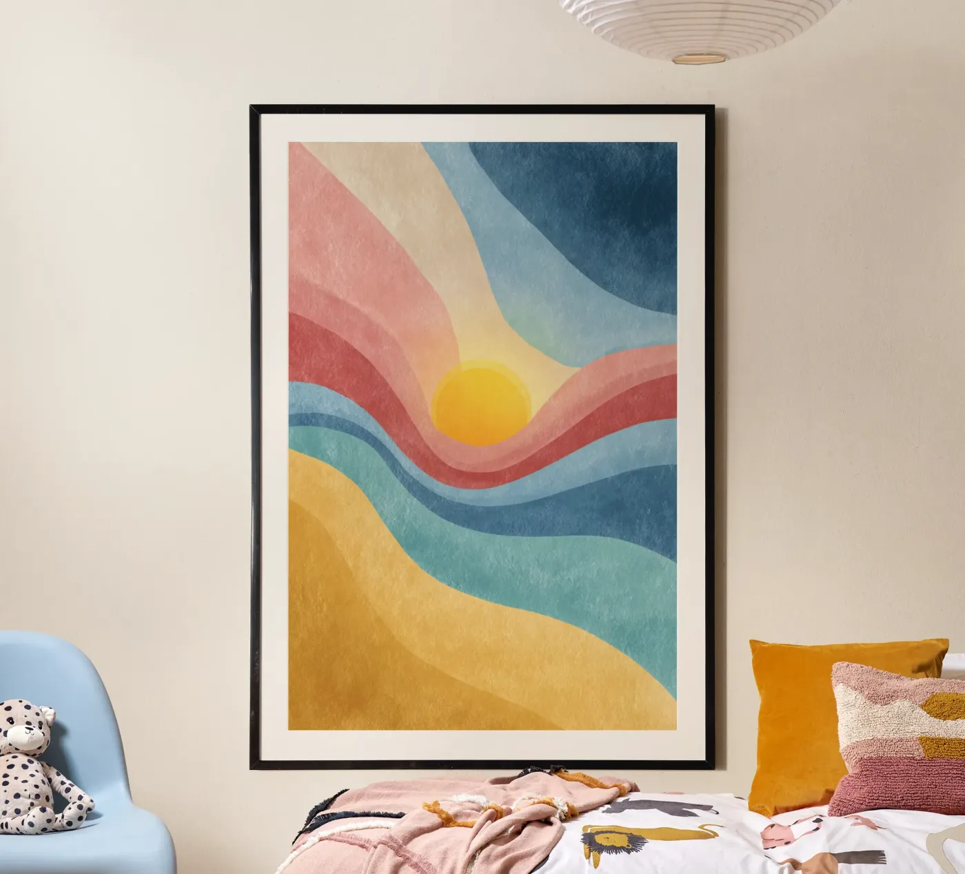 Retro Sunset Waves poster by wonderfolk