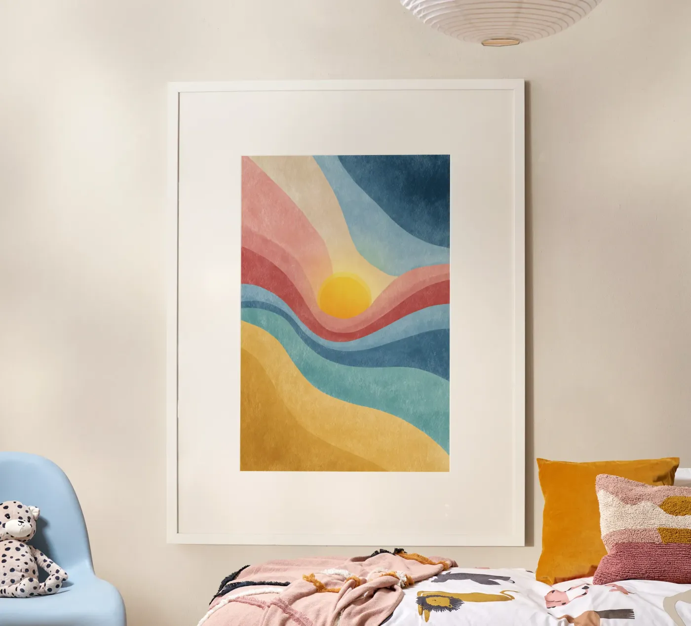Retro Sunset Waves poster by wonderfolk