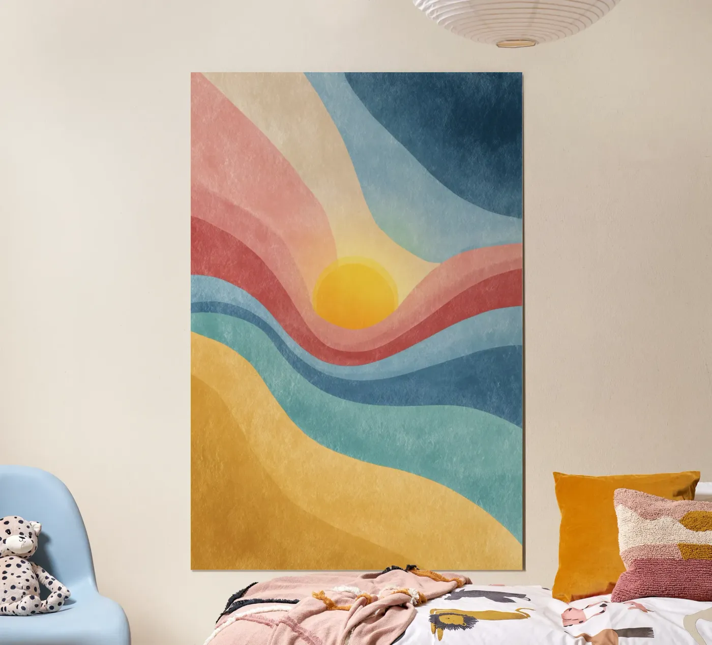 Retro Sunset Waves poster by wonderfolk