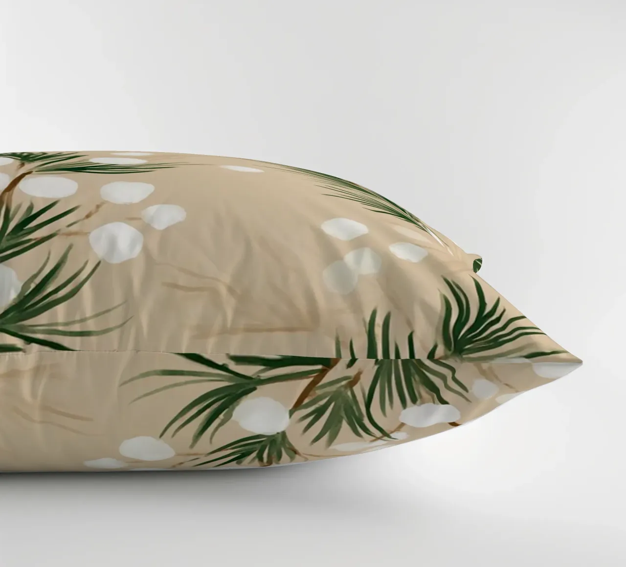 Winter Pine & Snowberry Pattern cuscino da michi