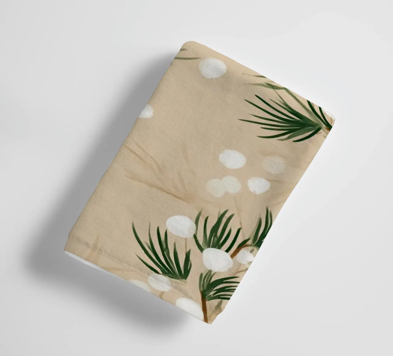 Winter Pine & Snowberry Pattern asciugamano da bagno da michi