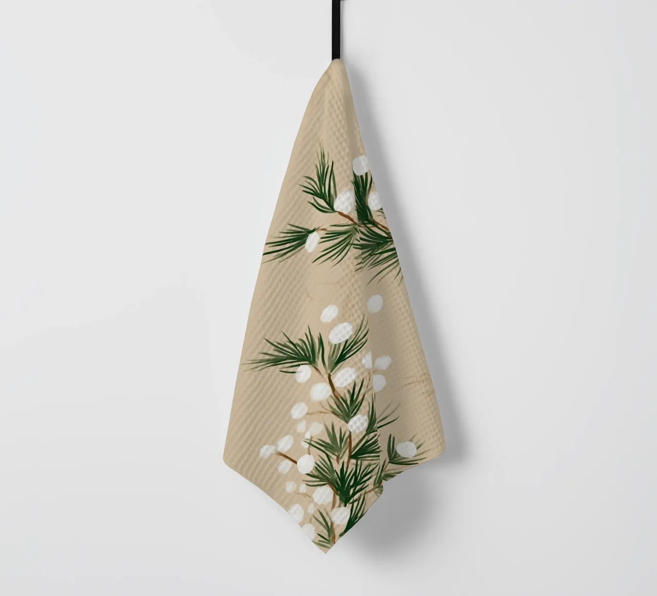 Winter Pine & Snowberry Pattern canovaccio da cucina da michi