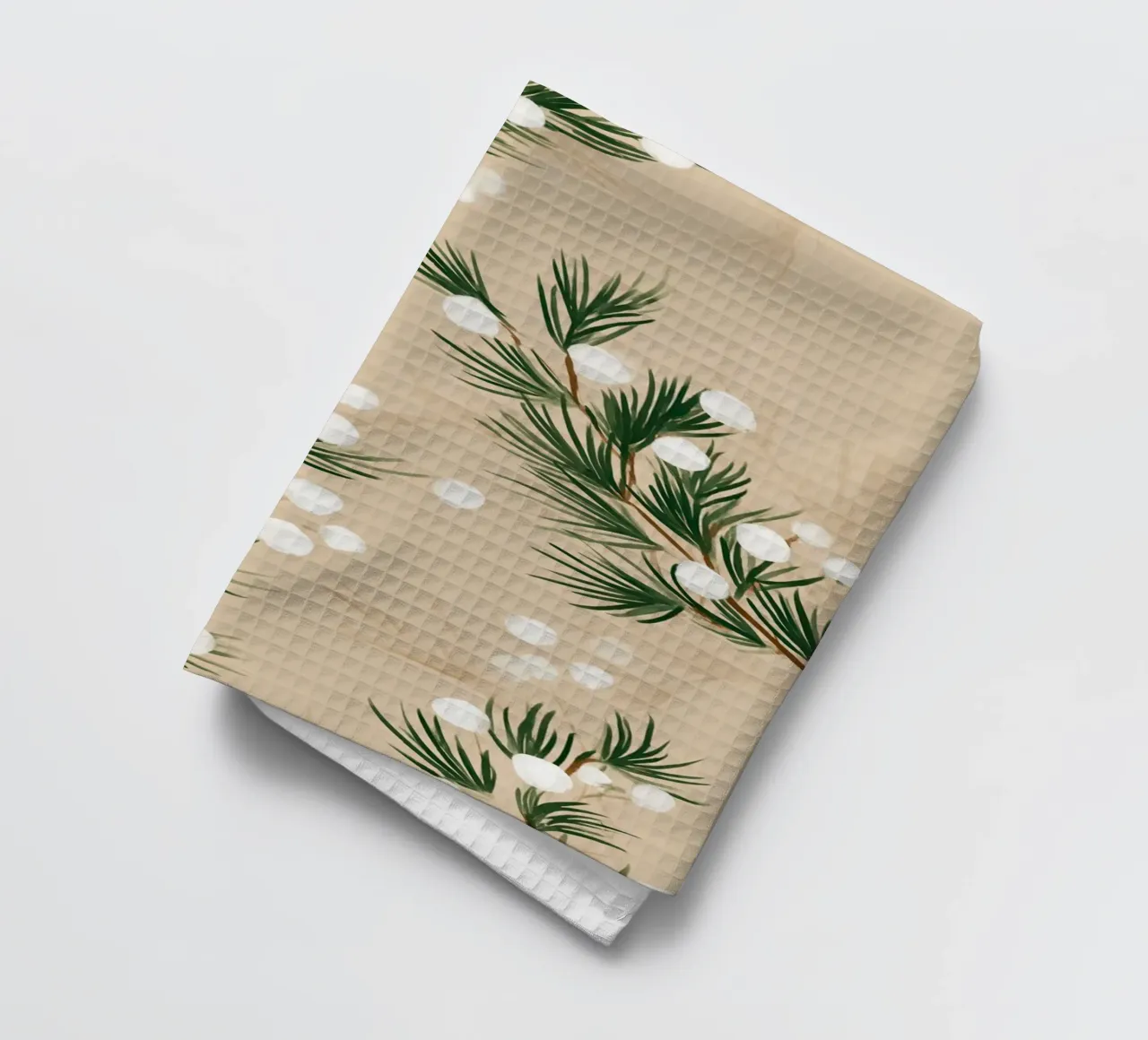 Winter Pine & Snowberry Pattern canovaccio da cucina da michi