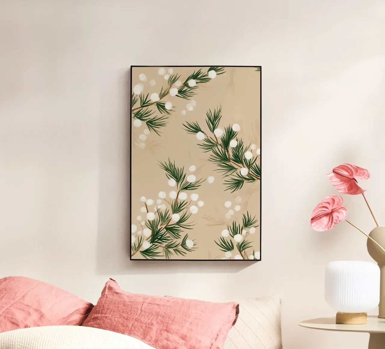 Winter Pine & Snowberry Pattern plexiglass da michi