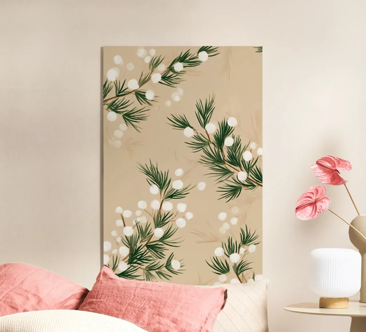 Winter Pine & Snowberry Pattern plexiglass da michi