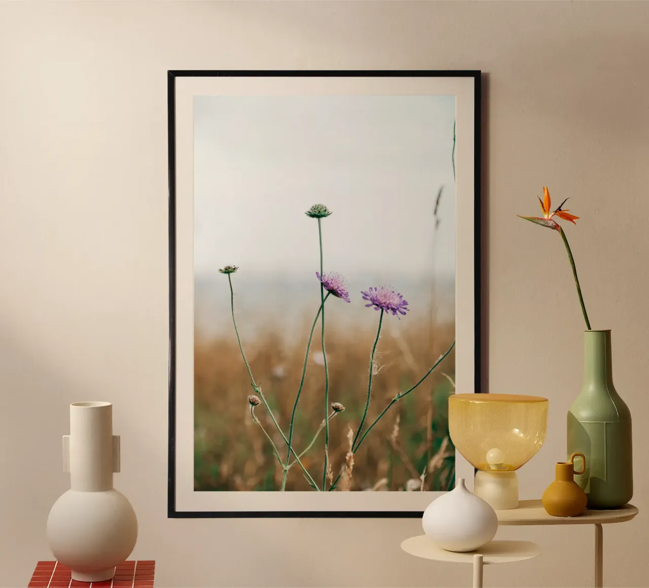 BlumenBande - Dänemark Poster mit Holzrahmen von stine wiemann