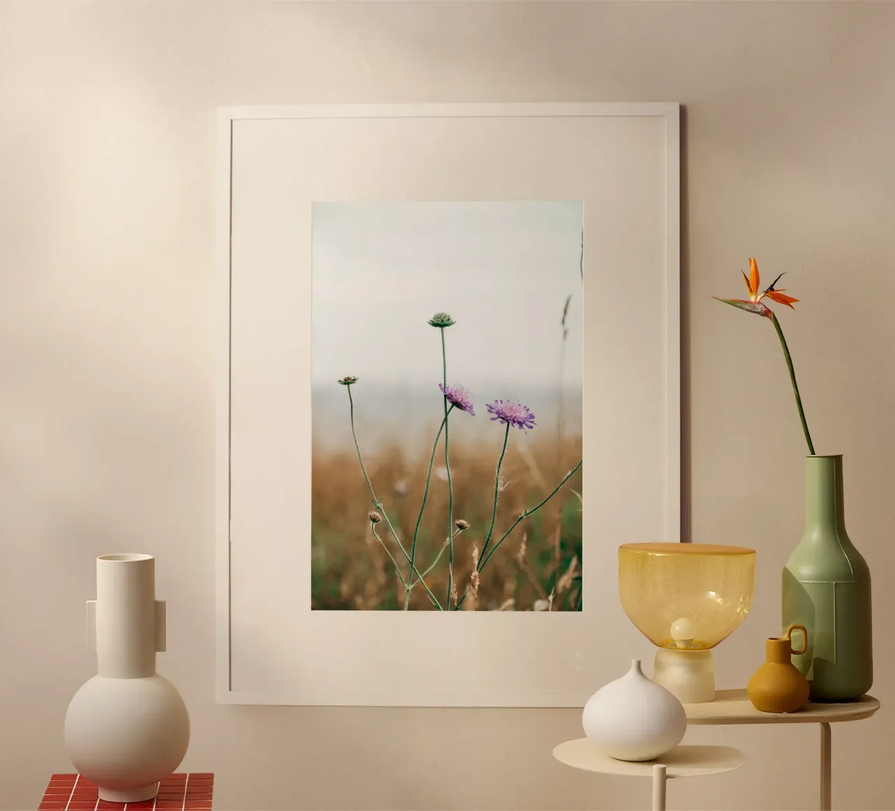 BlumenBande - Dänemark Poster mit Holzrahmen von stine wiemann