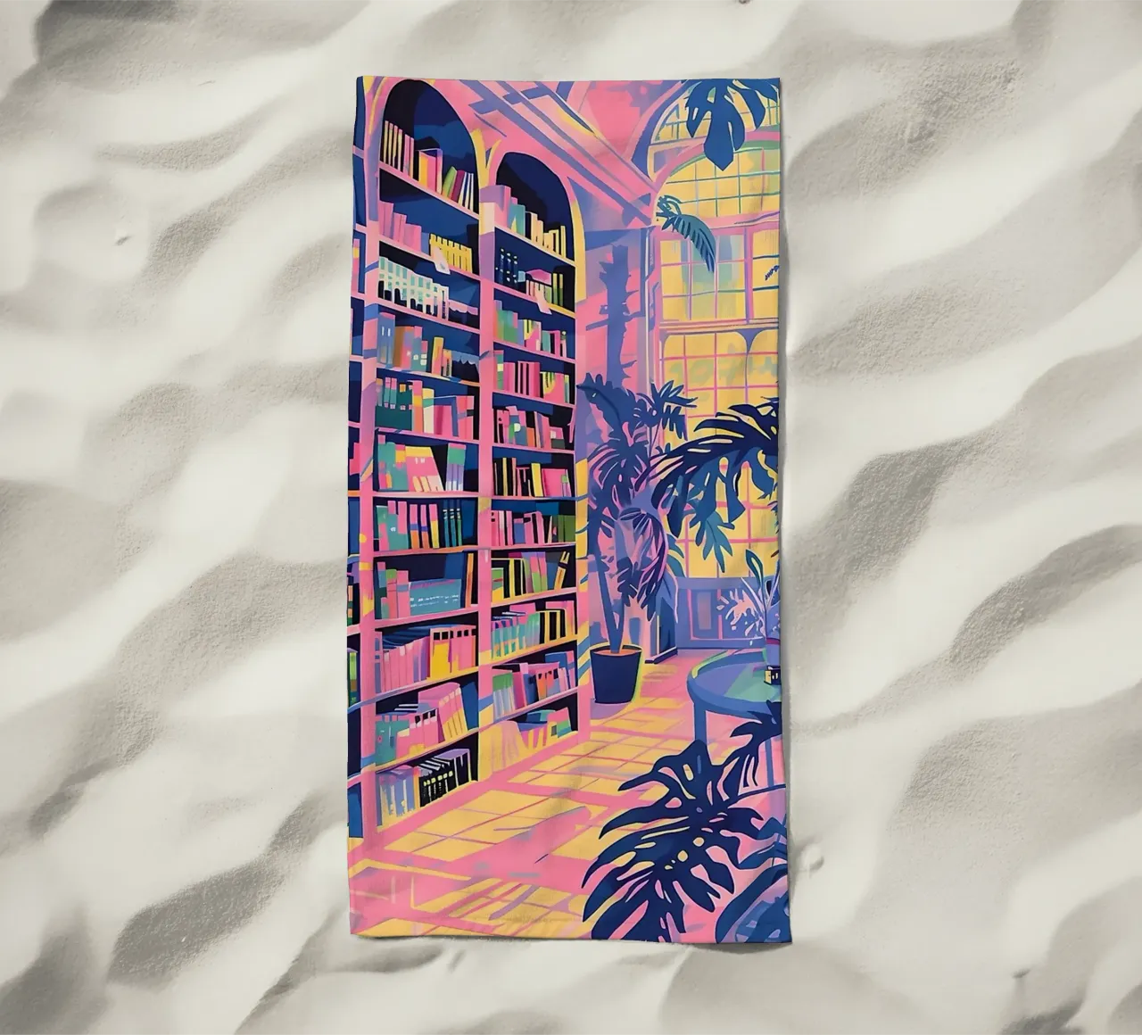 Library beach towel by Seitz Michelle
