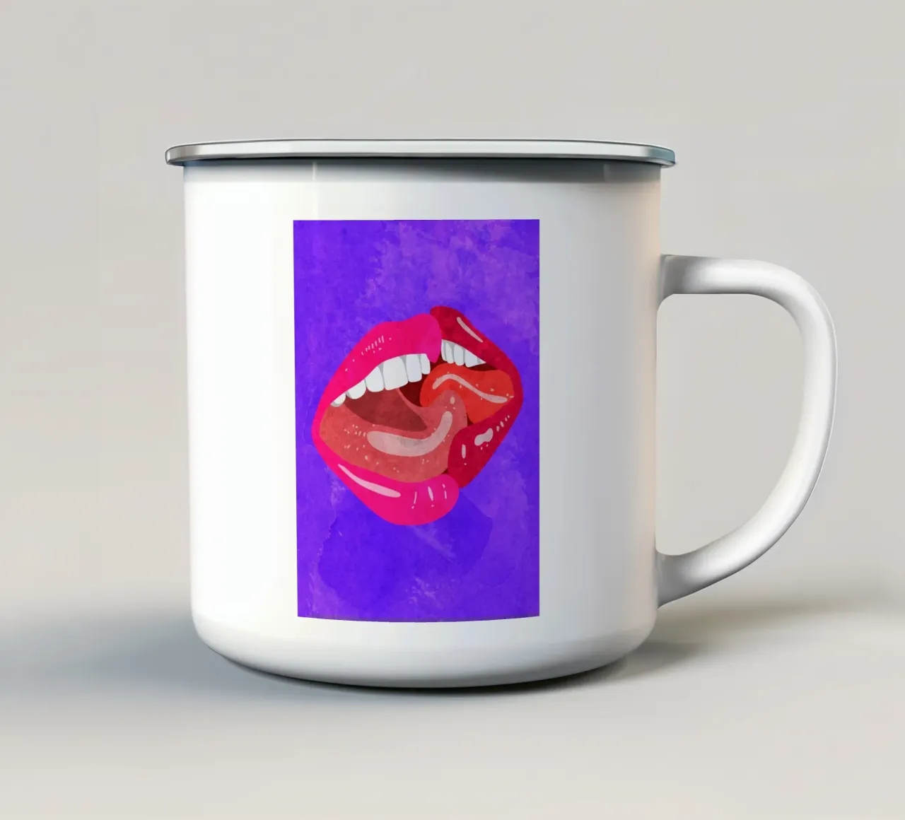 I kissed a gril and I like it tazza in smalto da Illustration Raissa Oltmanns