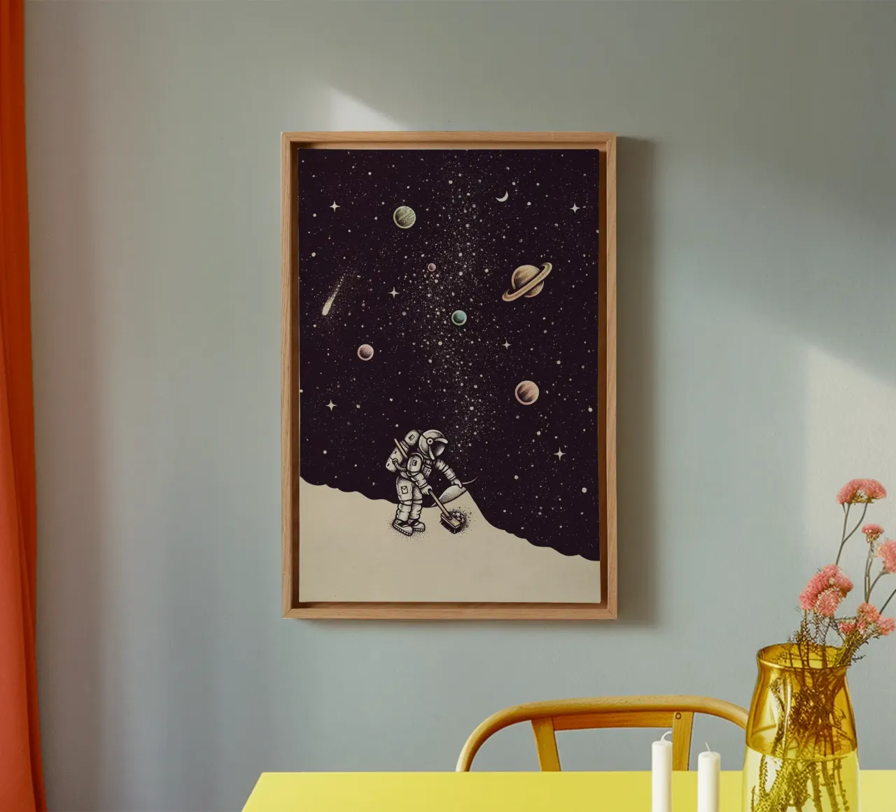 Enkel Dika - Space Dust tela con Cornice a cassetta da The Artcircle
