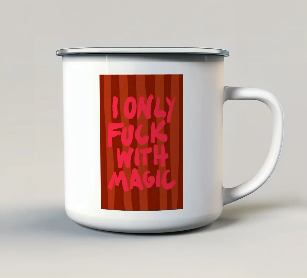 I only fuck with Magic - Handlettering tazza in smalto da Illustration Raissa Oltmanns