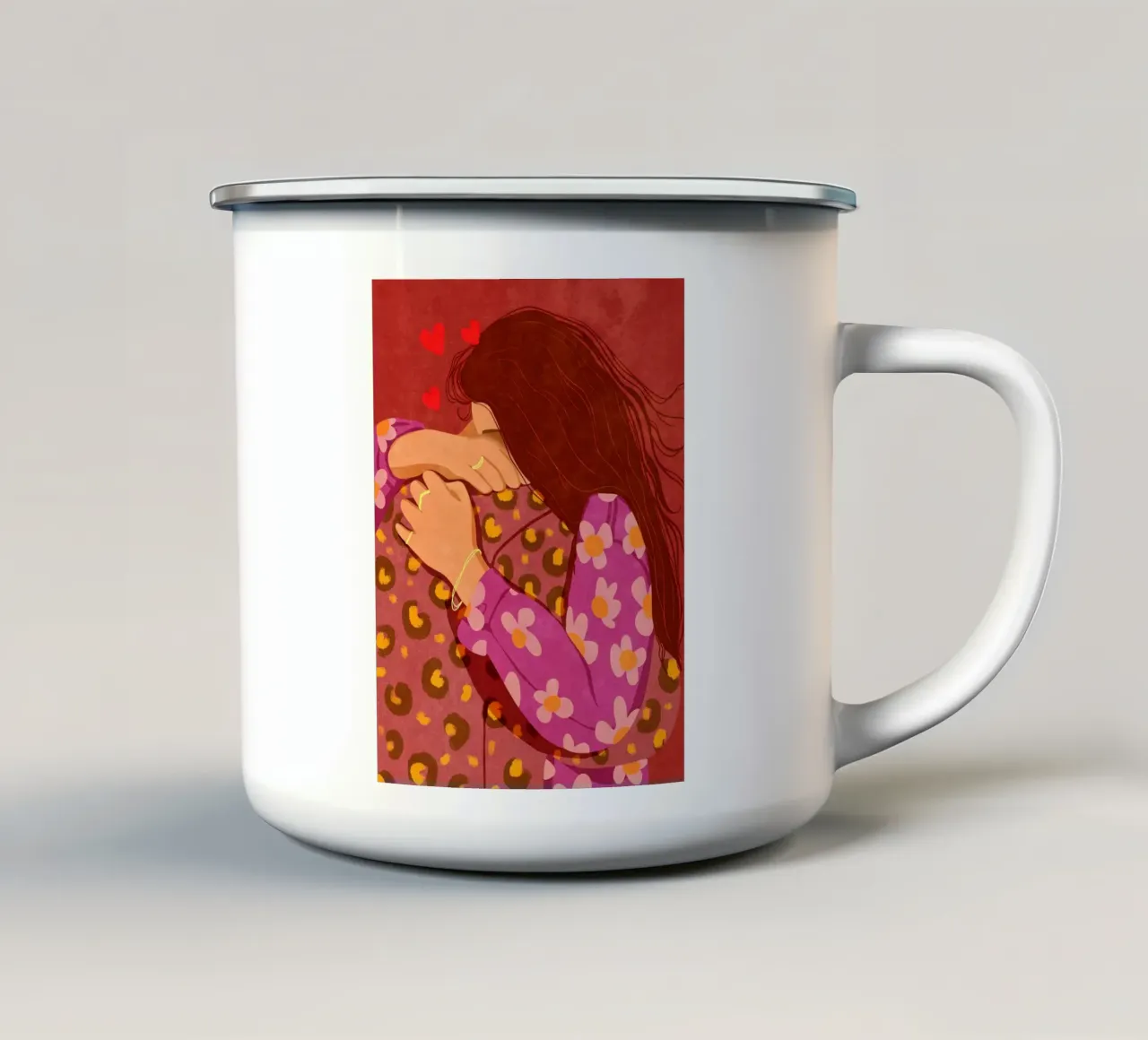 Stringimi forte tazza in smalto da Illustration Raissa Oltmanns