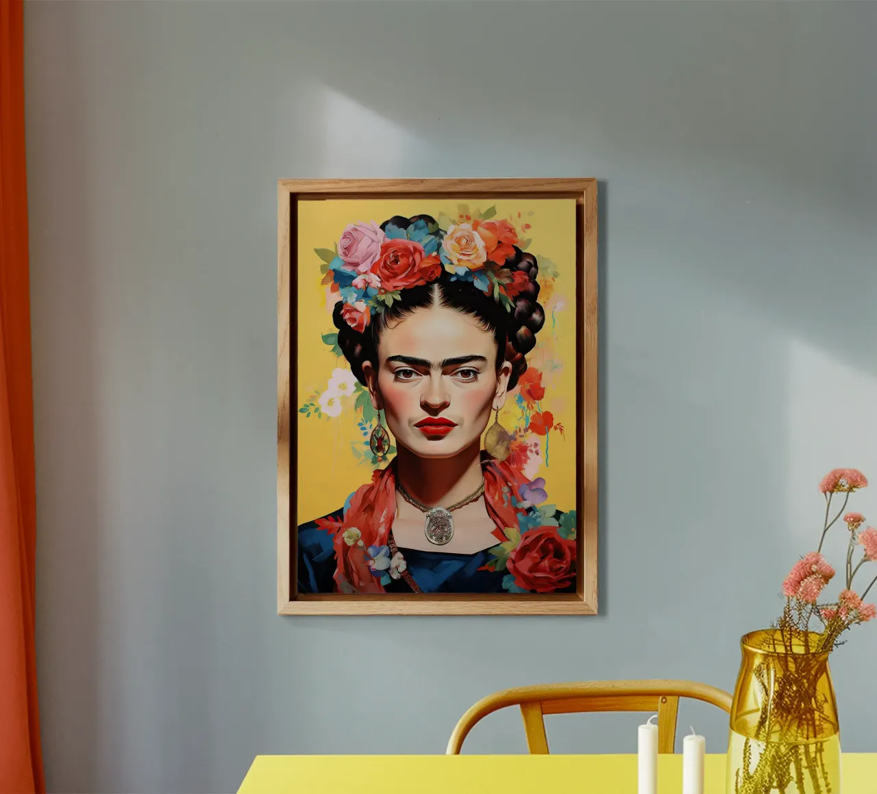 Frida Kahlo "Power in Every Color" alluminio dibond da Fantasias Florales