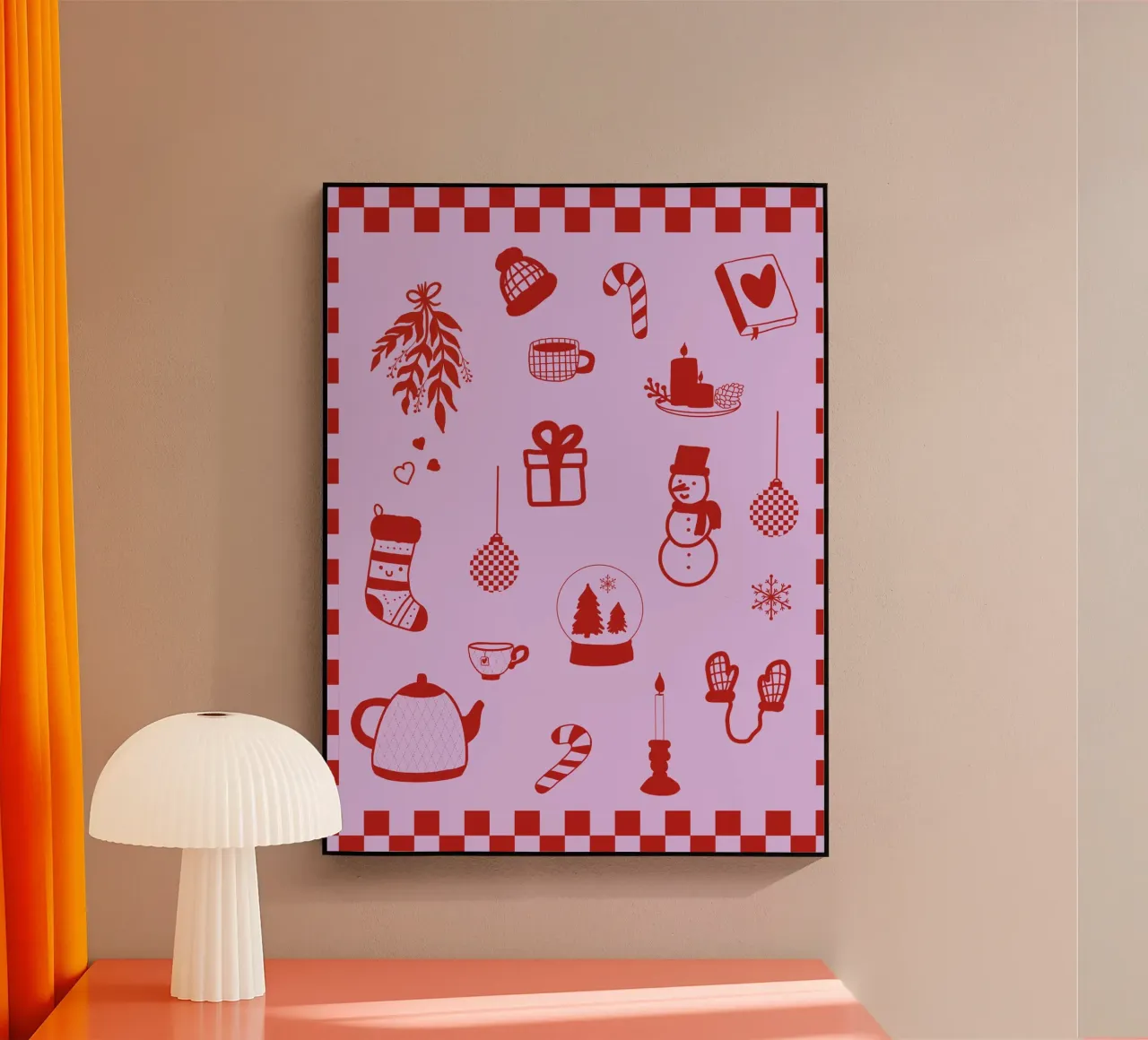 Red Winter Joy plexiglass da Christmas with Froilein Juno