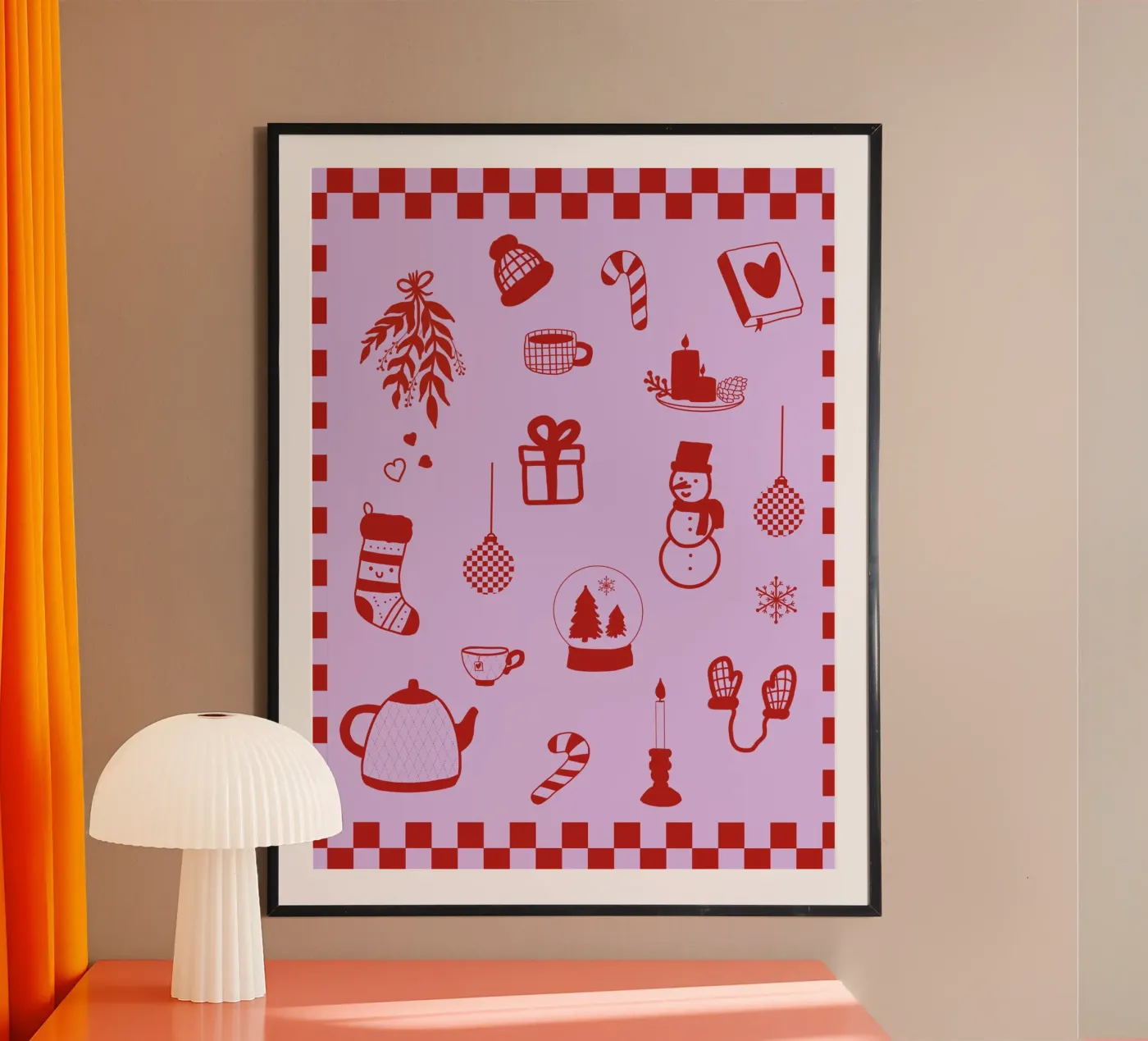 Red Winter Joy poster by Christmas with Froilein Juno