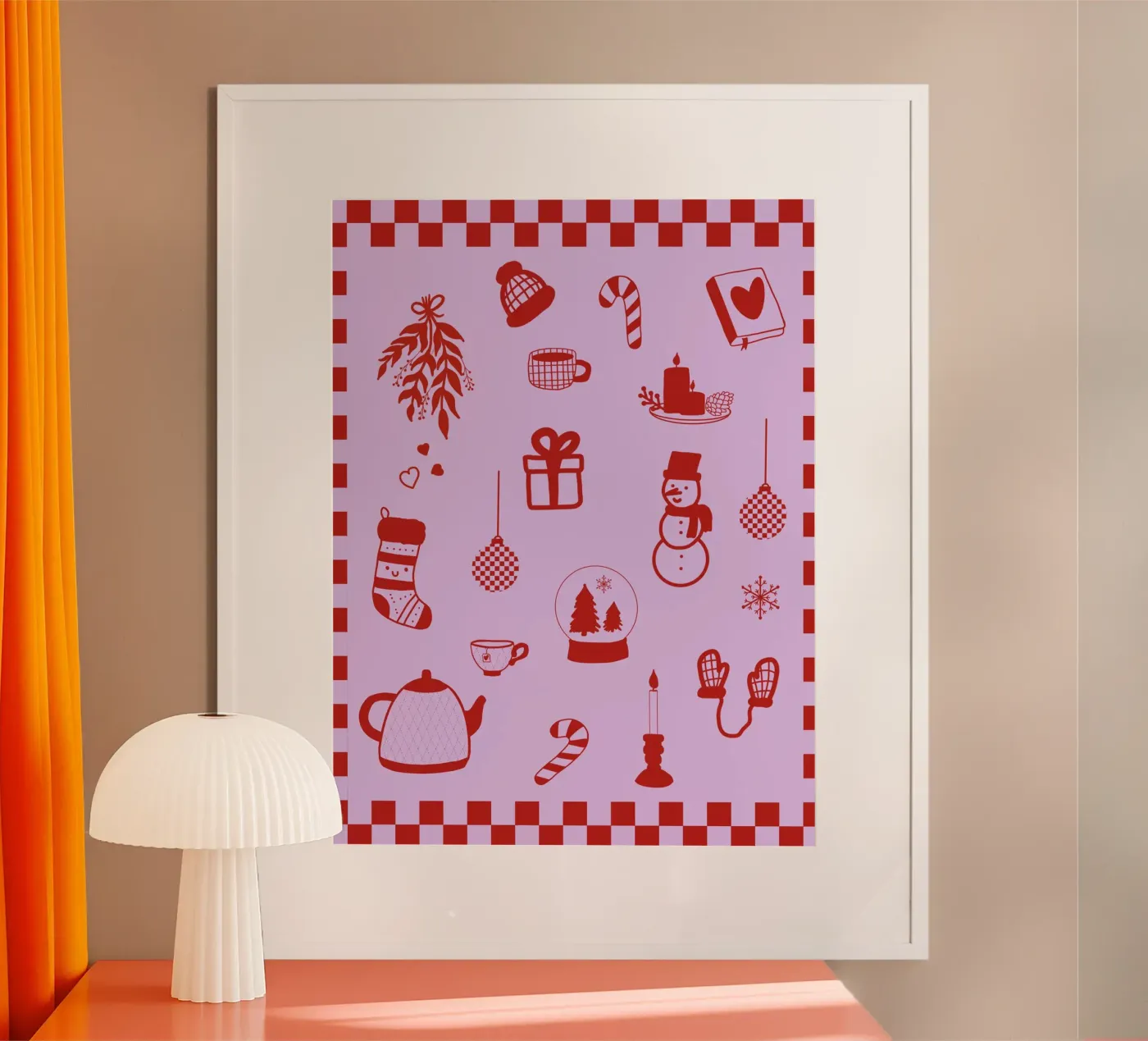 Red Winter Joy poster by Christmas with Froilein Juno