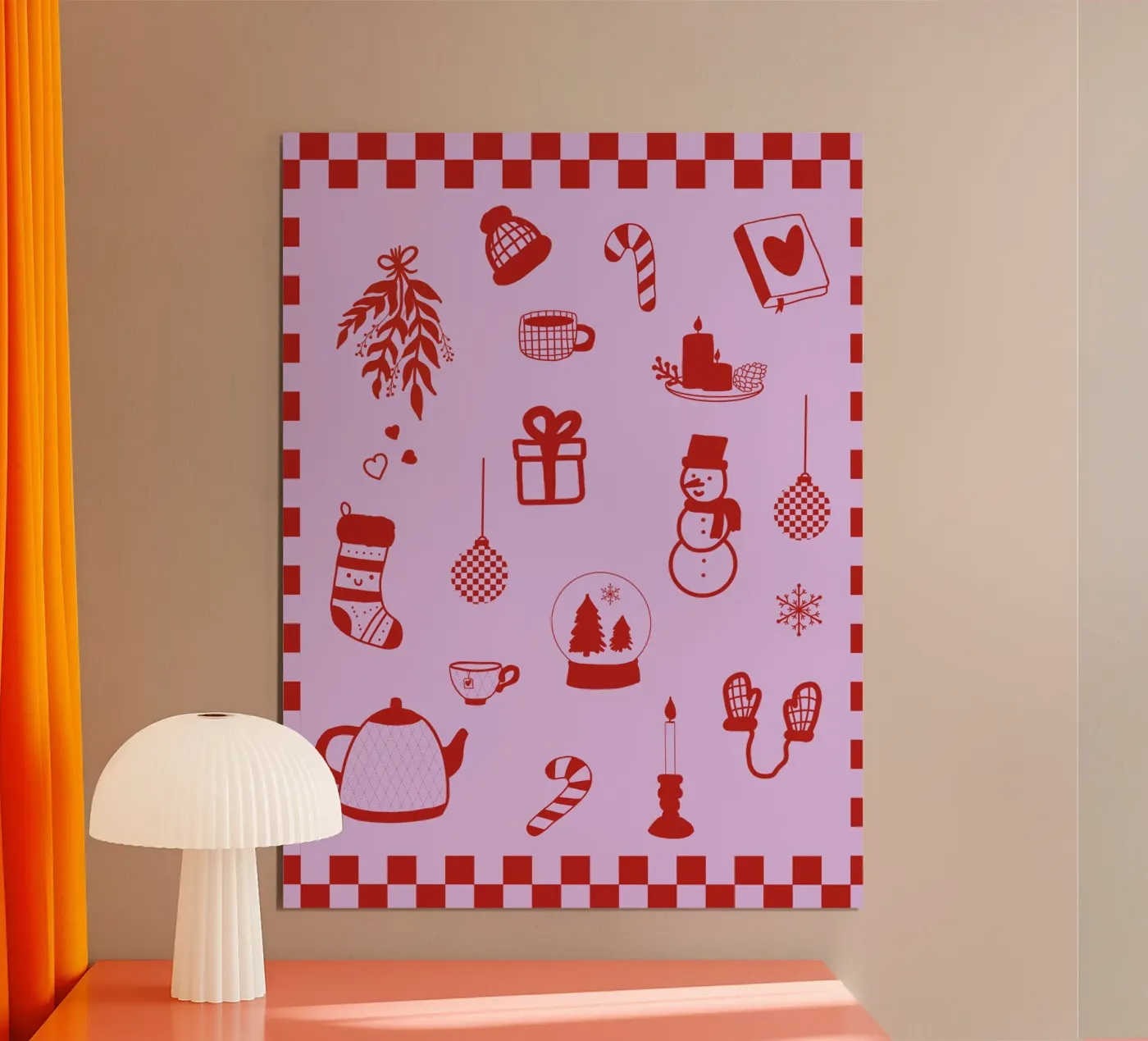 Red Winter Joy poster by Christmas with Froilein Juno