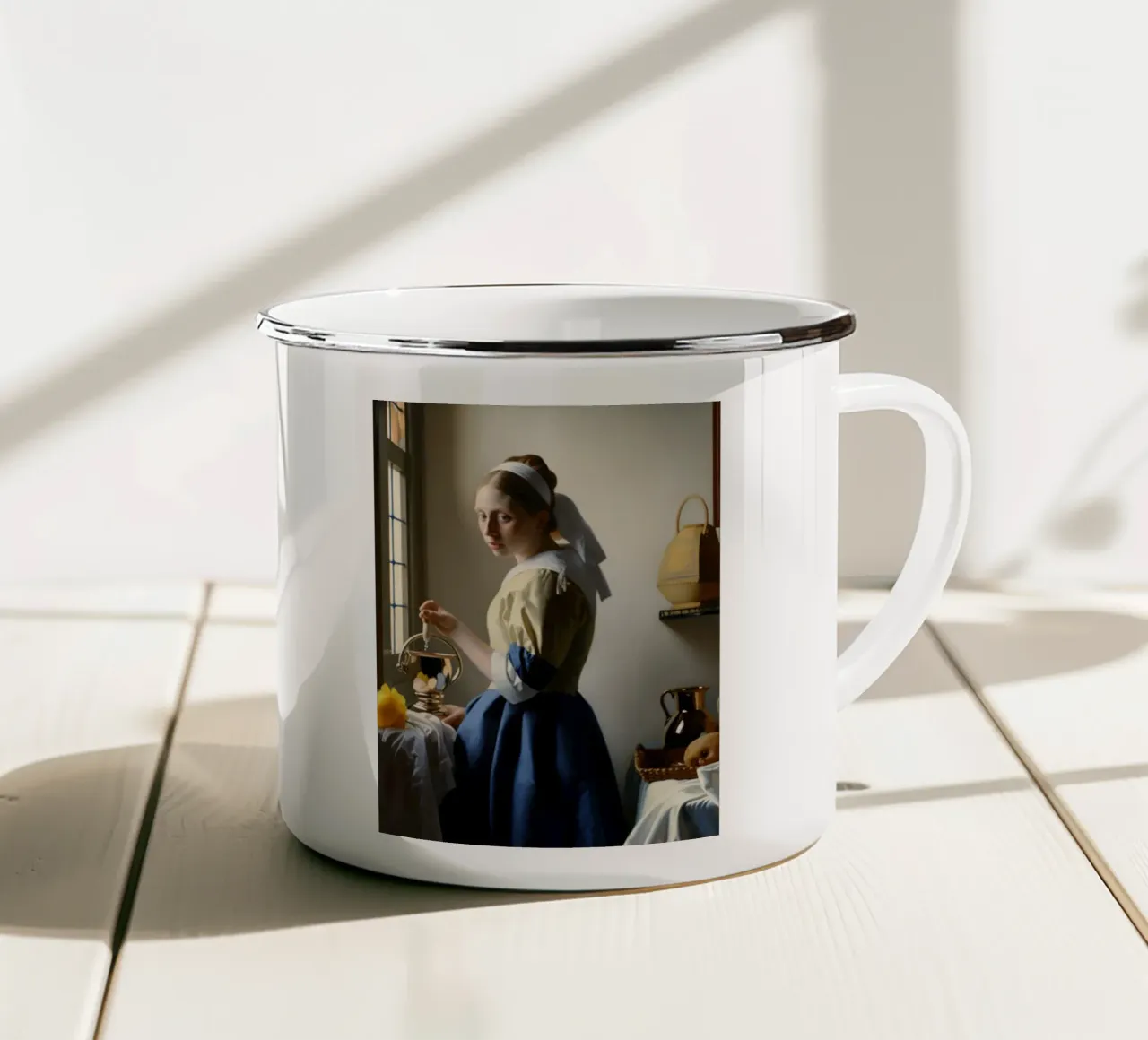 un giovane servitore tazza in smalto da The Dinda