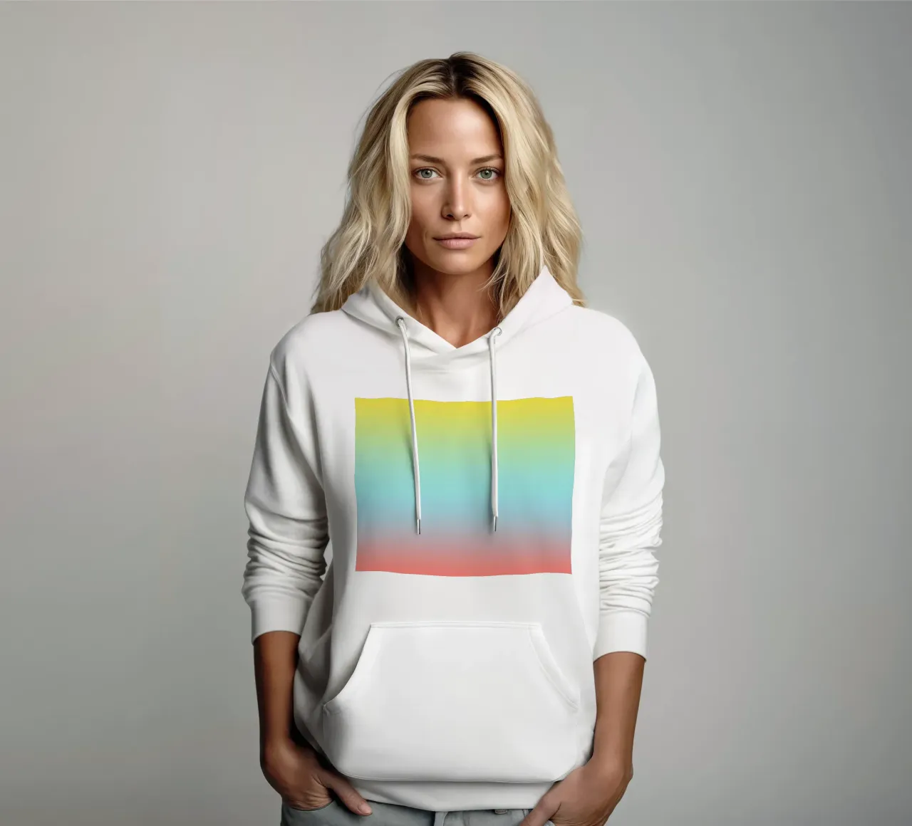 Ombreggiatura Gradiente Oceano Alba felpa con cappuccio da Petra Lang - Design