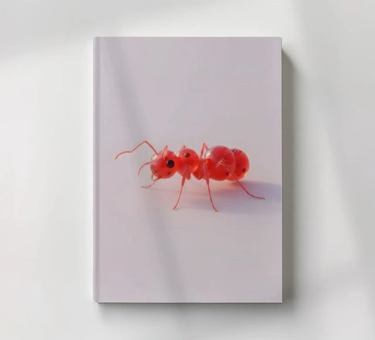 Vibrant Red Ant Macro Art – Minimalist Nature Design Print notebook by Fruit Fusion Creatures