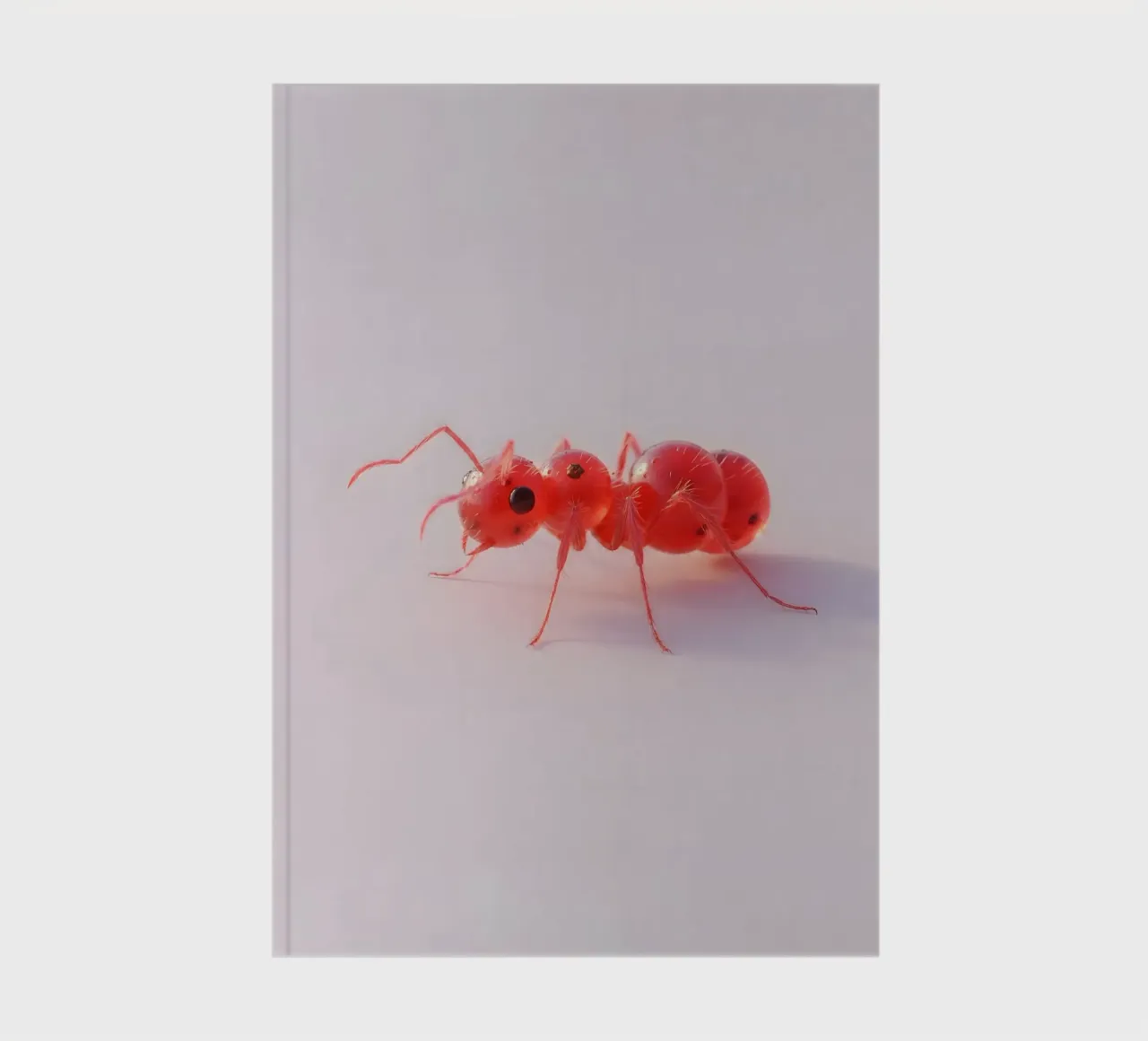 Vibrant Red Ant Macro Art – Minimalist Nature Design Print notebook by Fruit Fusion Creatures