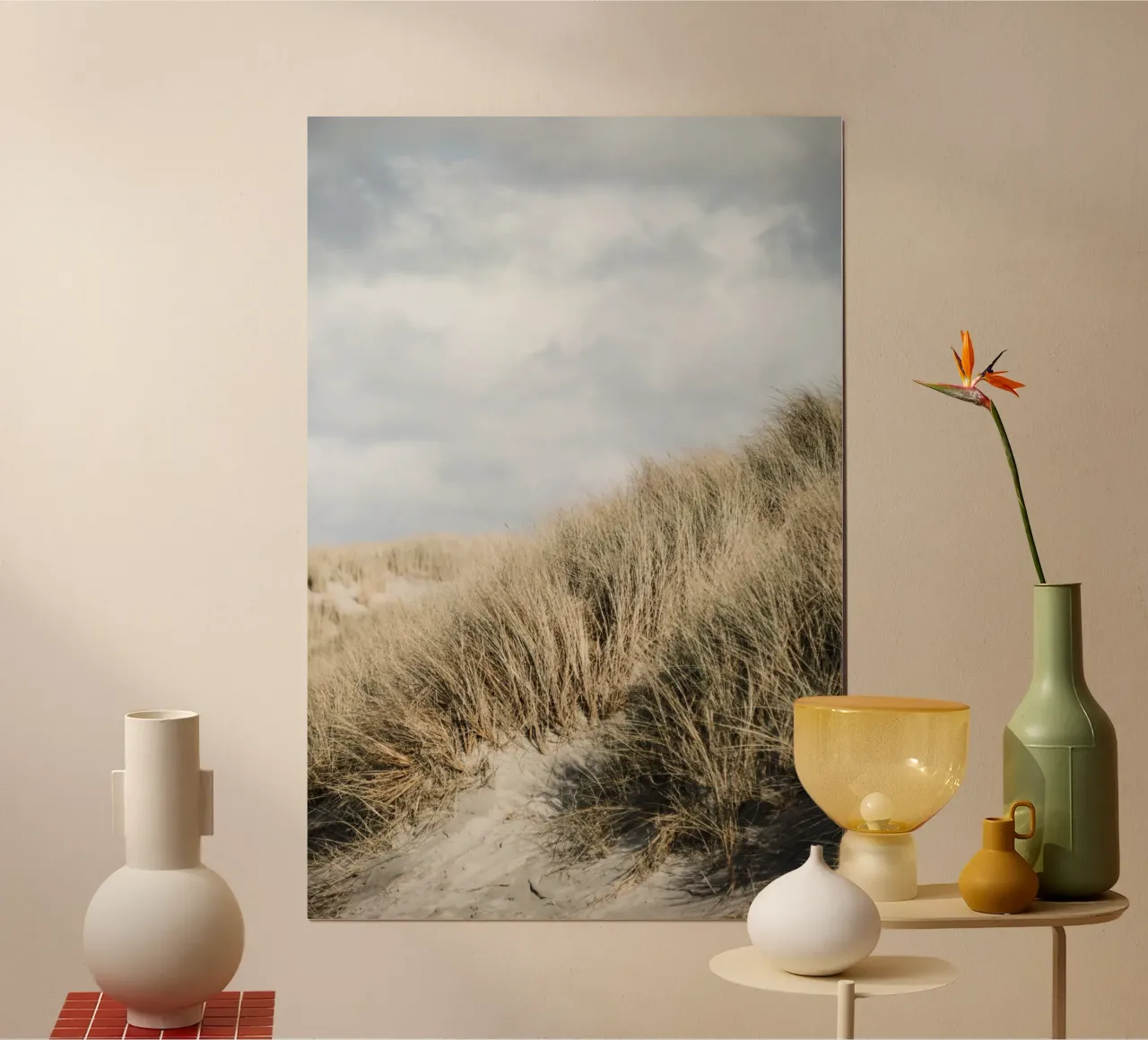 DünenLandschaft - Texel Poster mit Holzrahmen von stine wiemann
