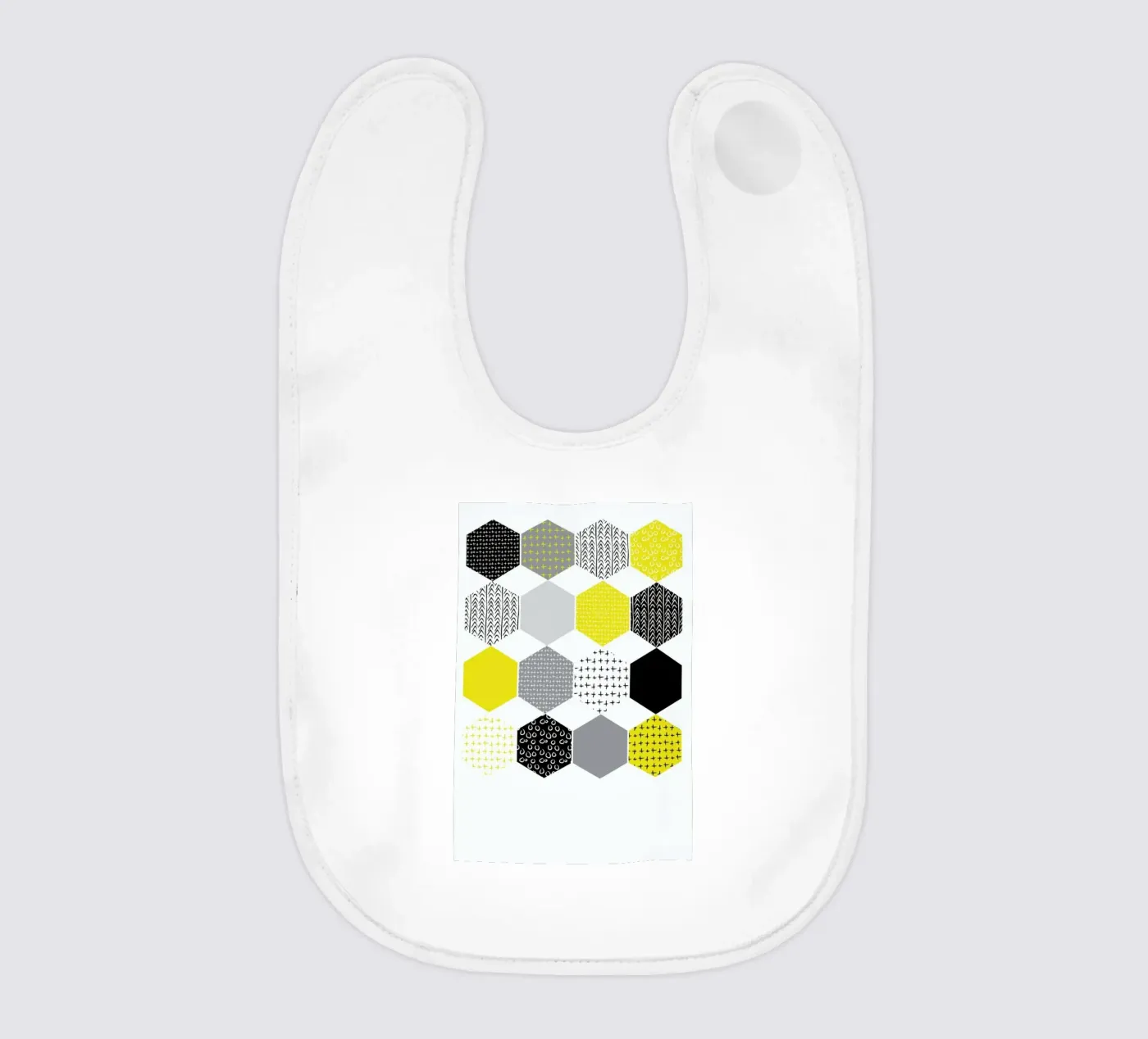 Yellowhex baby slabbetje van Maria Kritzas