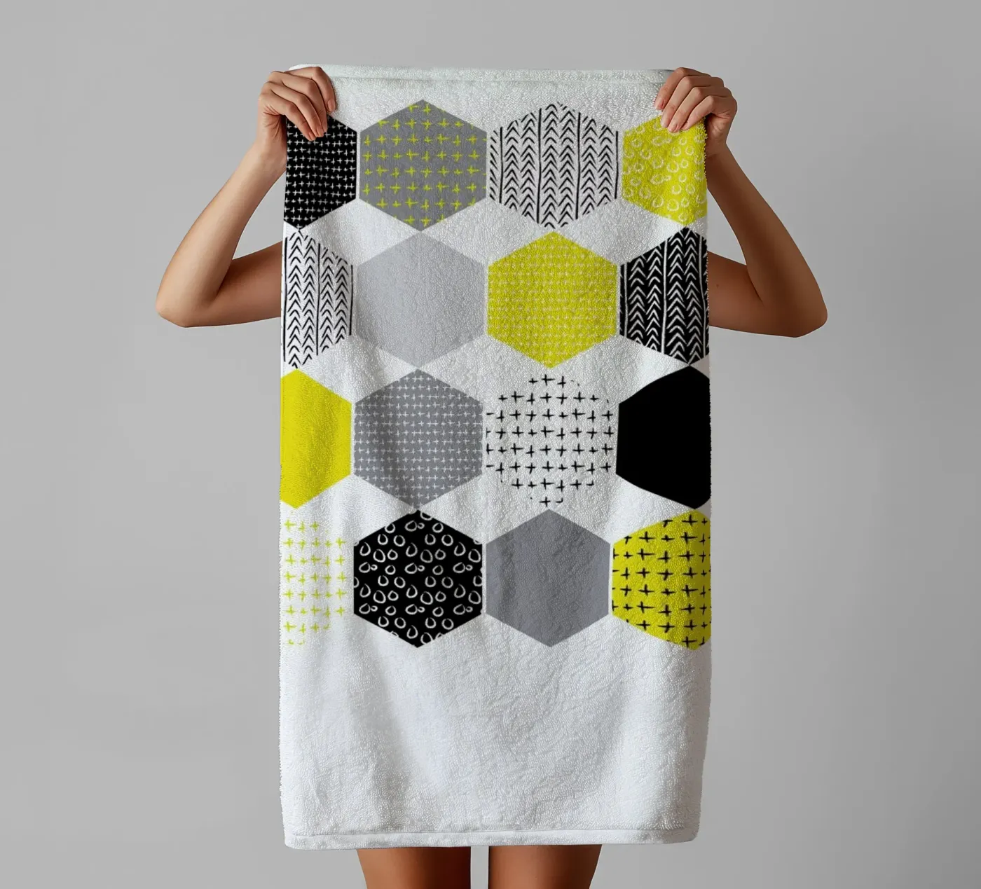 Yellowhex badhanddoek van Maria Kritzas