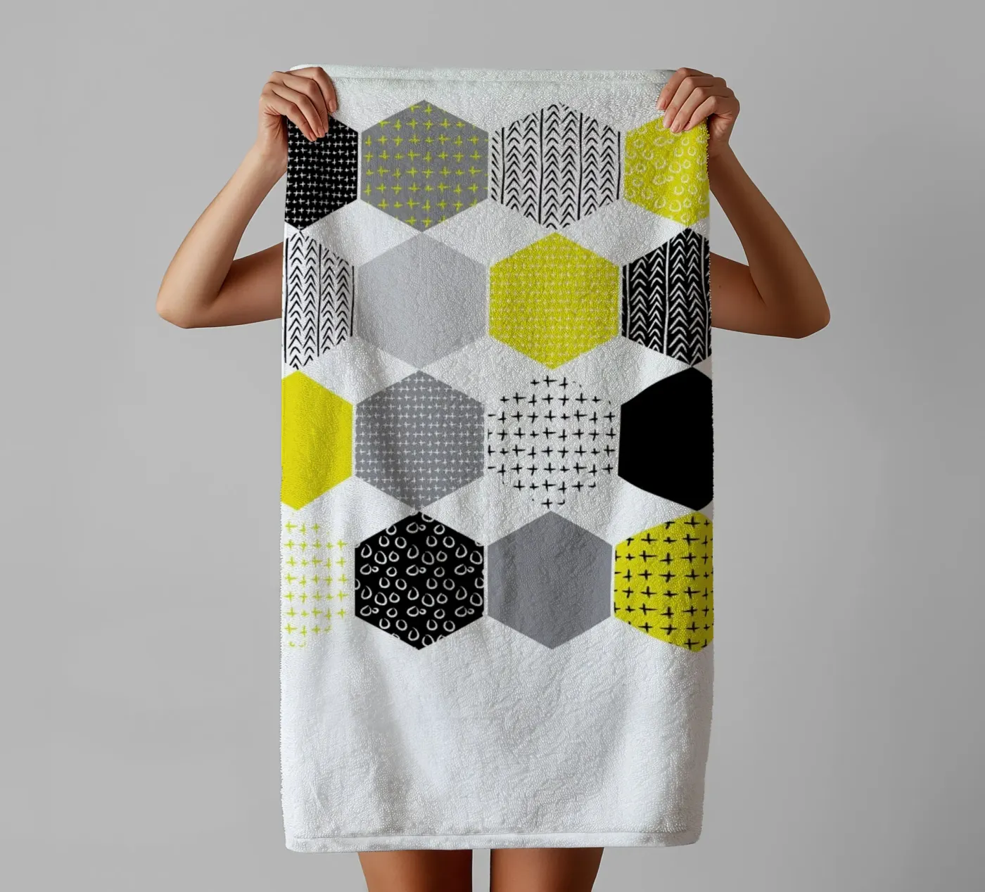 Yellowhex badhanddoek van Maria Kritzas