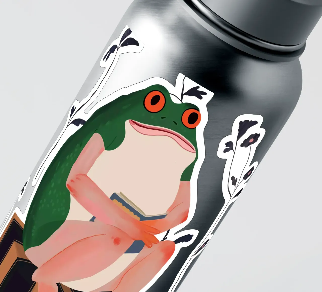 The Bookish Frog Sticker, Apparel sticker by ArtsySesta