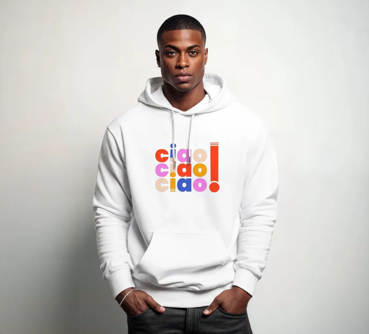 Ciao Retro Pop Art Quote felpa con cappuccio da showmemars