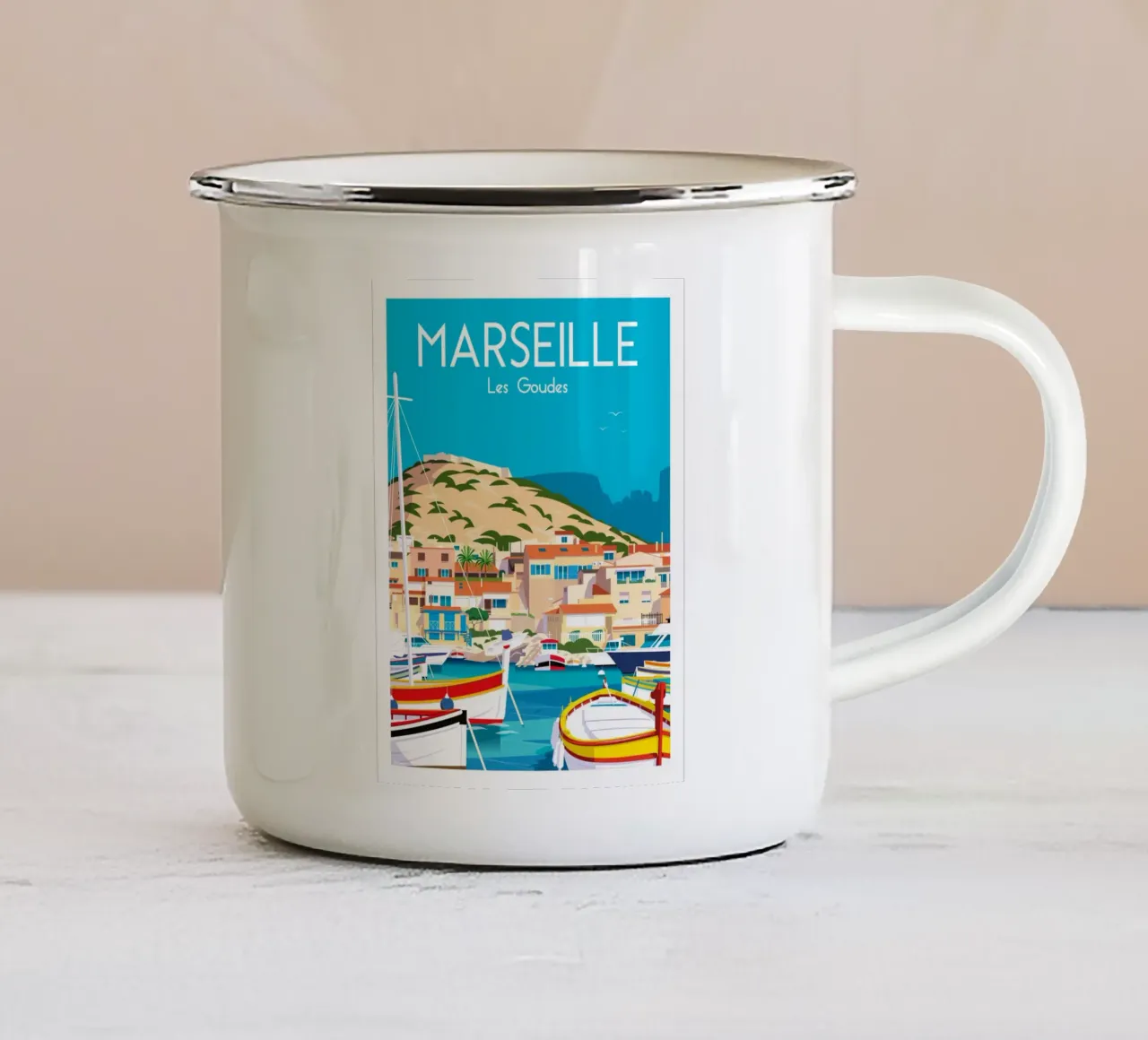 Marsiglia tazza in smalto da Raphaël Delerue