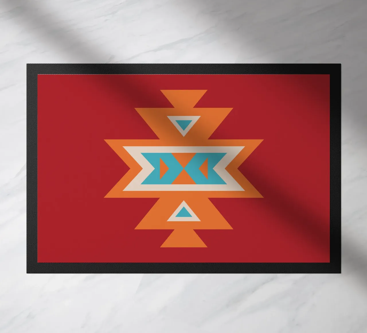 Geometric ethnic pattern doormat by Petra Lang - Design