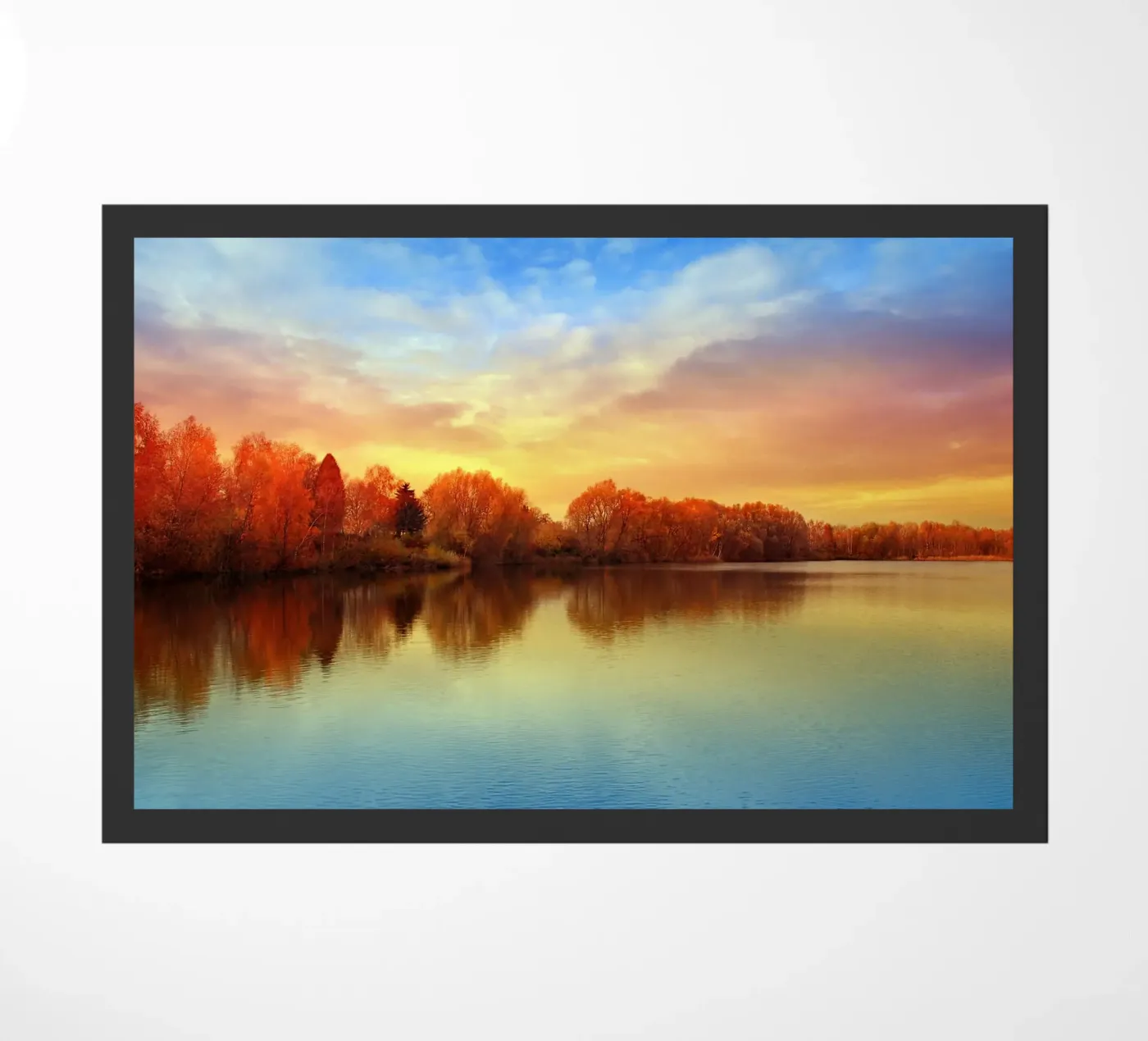 Sunset in autumn doormat by Atteloi