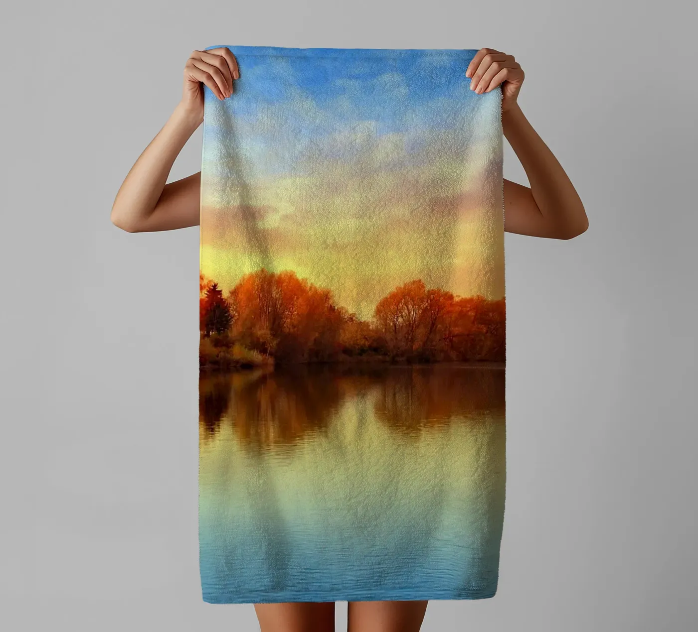 Sunset in autumn towel by Atteloi