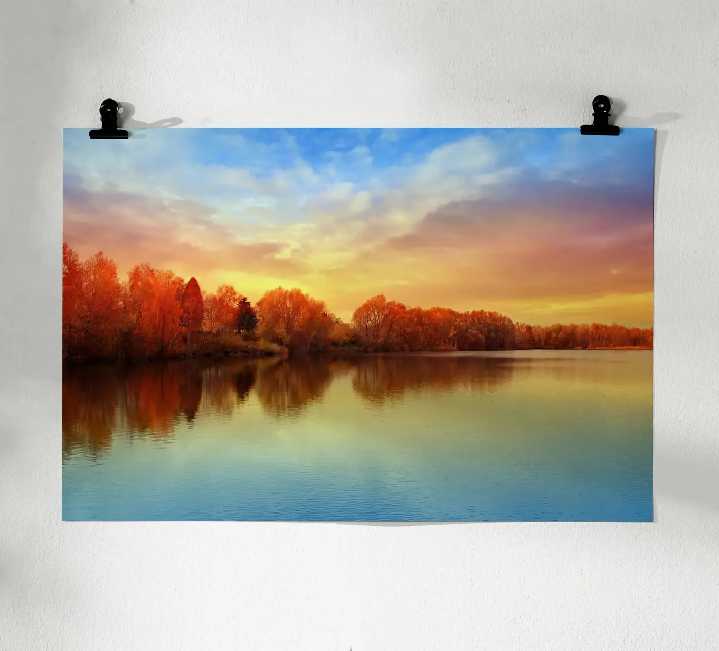 Sunset in autumn poster by Atteloi