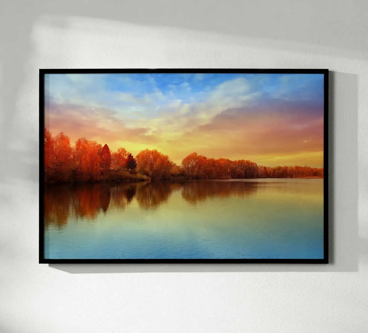Sunset in autumn poster by Atteloi