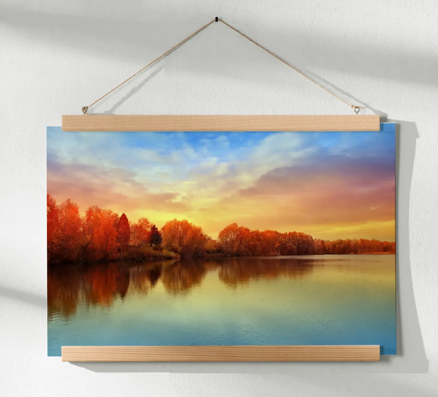 Sunset in autumn poster by Atteloi