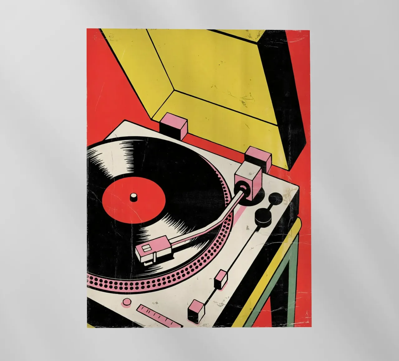 Giradischi retrò in stile pop art colorato pellicola backlit da Plain Thoughts