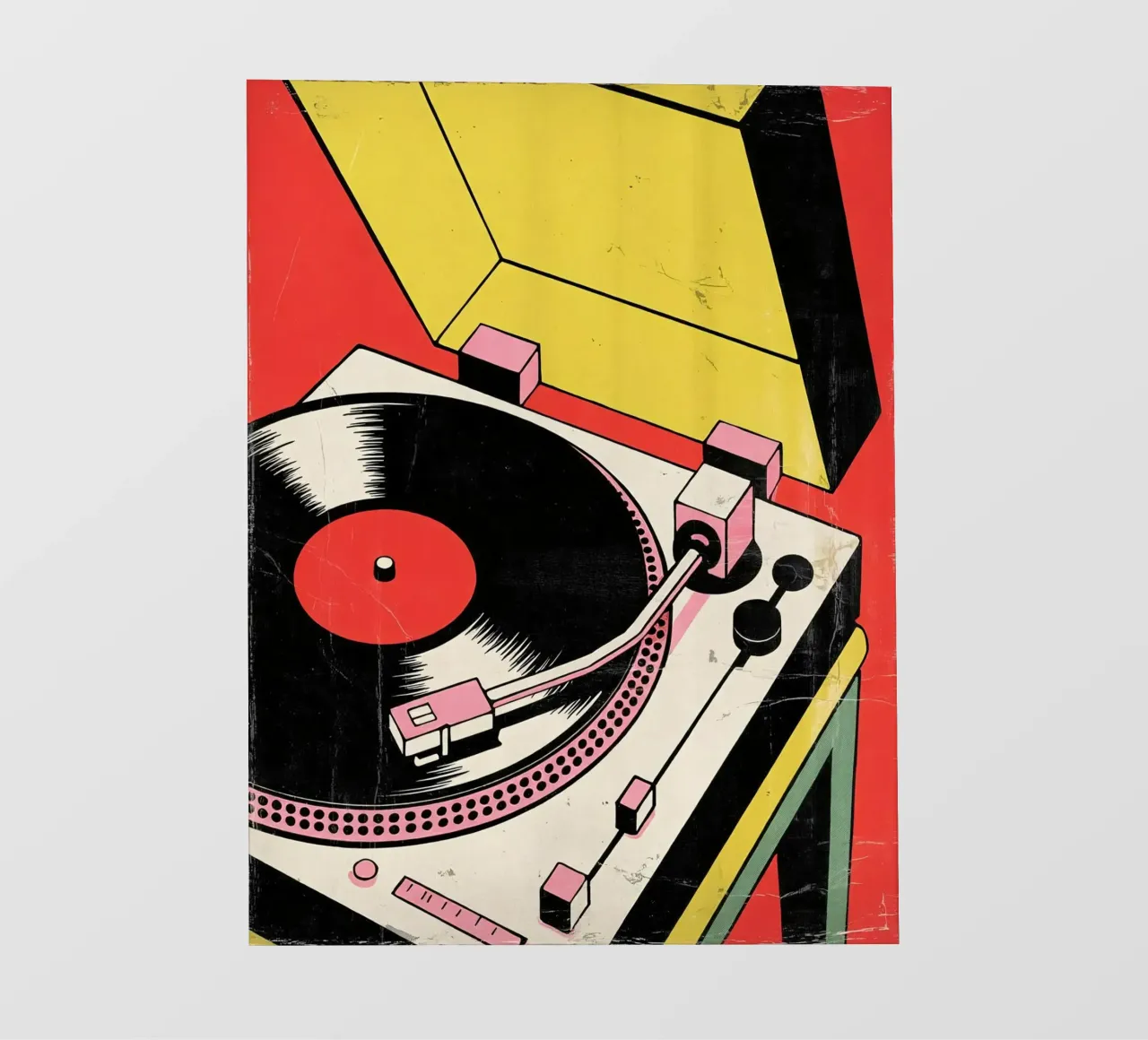 Giradischi retrò in stile pop art colorato telo in pvc da Plain Thoughts