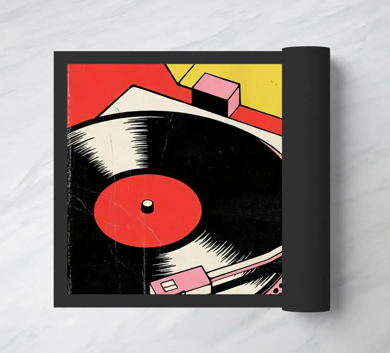 Giradischi retrò in stile pop art colorato zerbino da Plain Thoughts